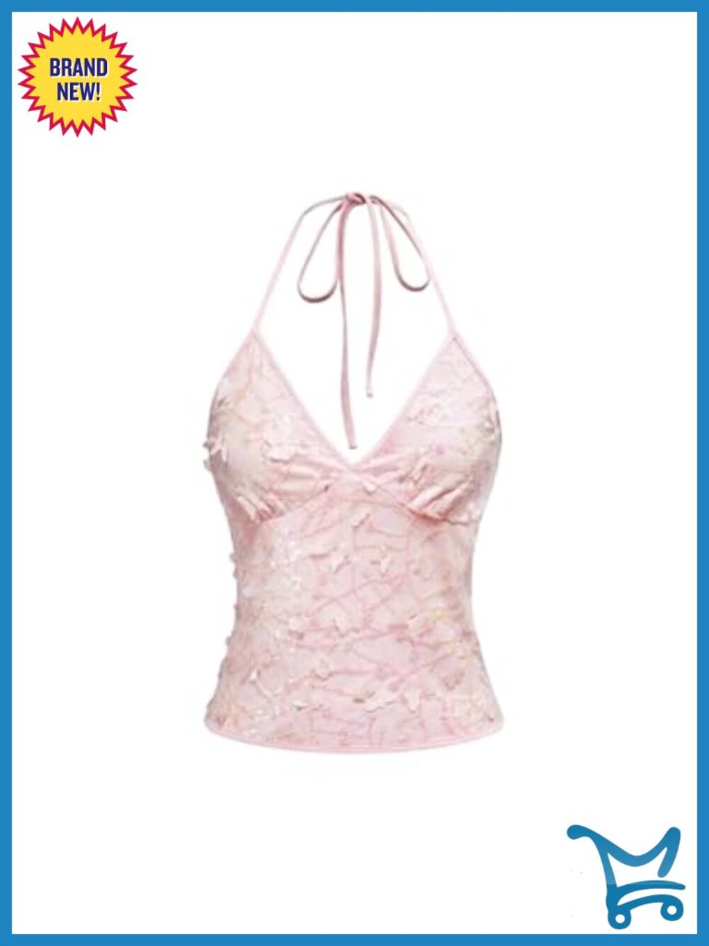 Women's Sequin Halter Crop Top Y2K Sleeveless Slim Fit Tank Top Party